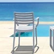 Compamia Artemis Outdoor Patio Dining Arm Chair in Silver Gray