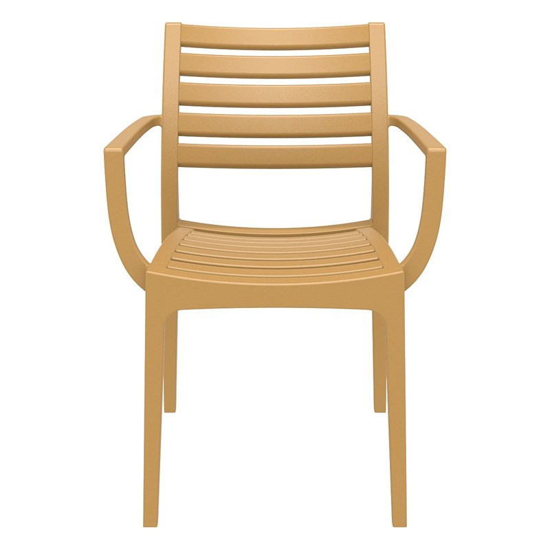 Compamia Artemis Outdoor Patio Dining Arm Chair in Teak Brown