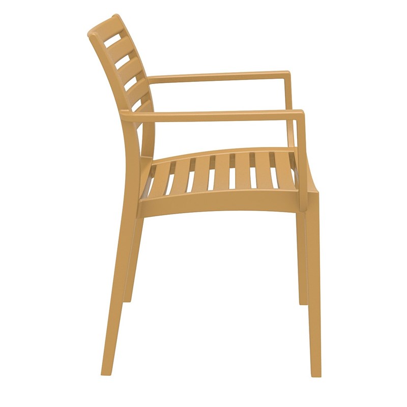 Compamia Artemis Outdoor Patio Dining Arm Chair in Teak Brown