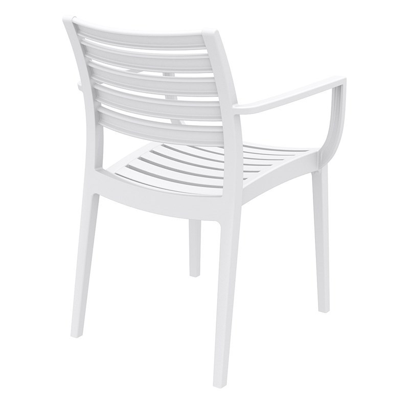 Compamia Artemis Outdoor Resin Patio Dining Arm Chair in White