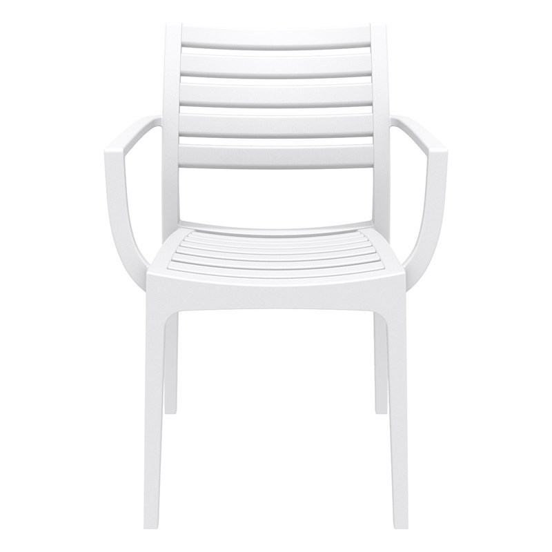 Compamia Artemis Outdoor Resin Patio Dining Arm Chair in White