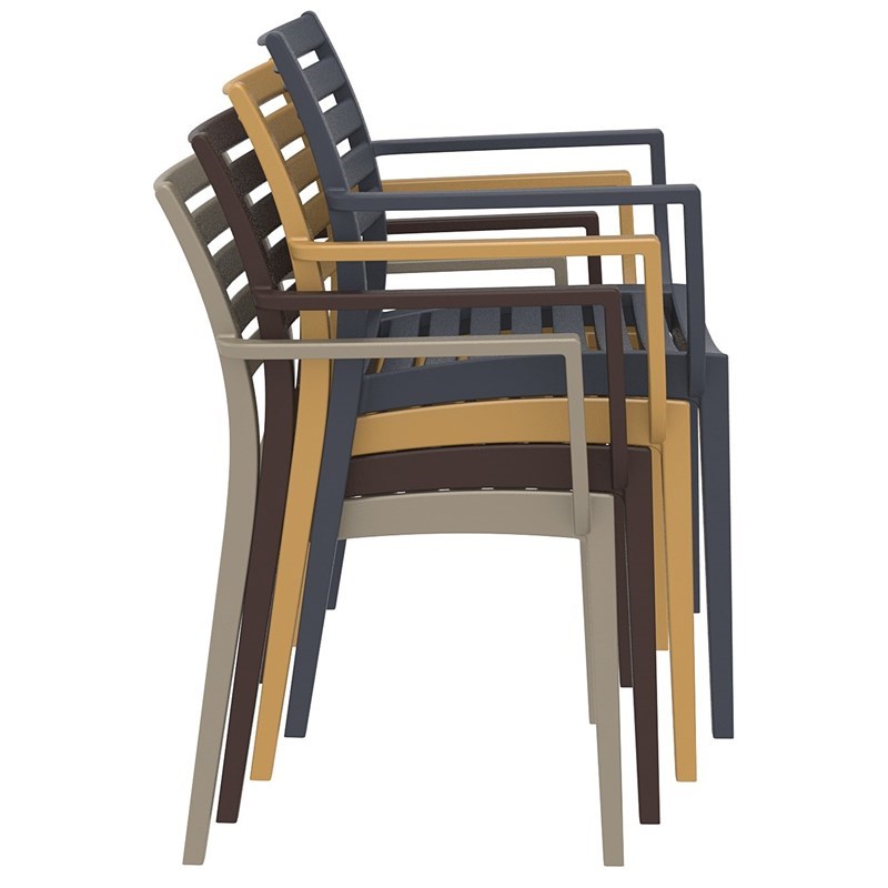 Compamia Artemis Outdoor Resin Patio Dining Arm Chair in White