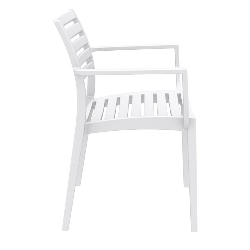 Compamia Artemis Outdoor Resin Patio Dining Arm Chair in White