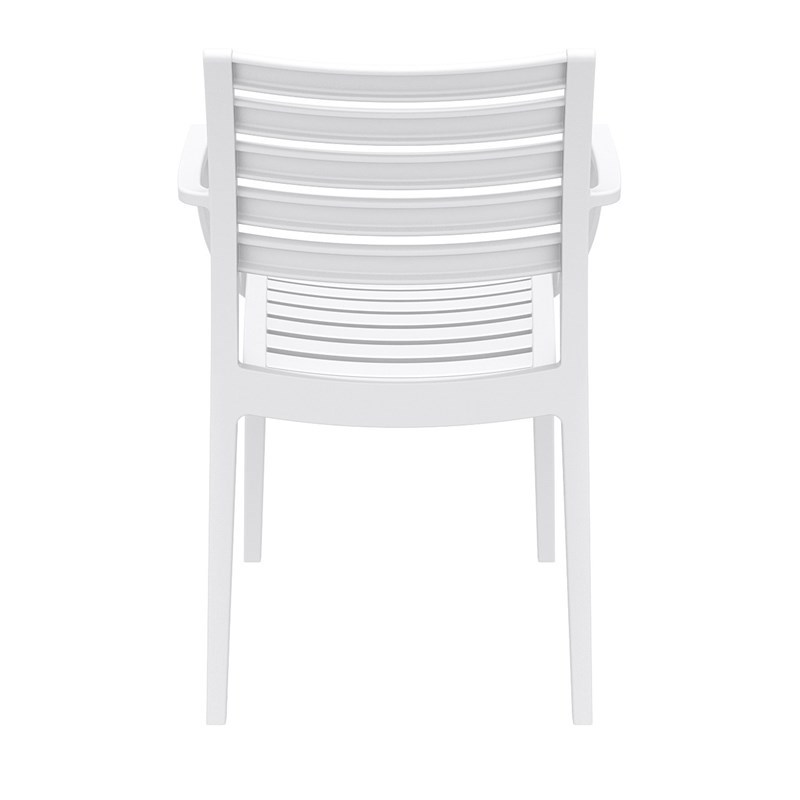 Compamia Artemis Outdoor Resin Patio Dining Arm Chair in White