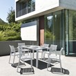 Compamia Artemis Outdoor Resin Patio Dining Arm Chair in White