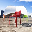 Compamia Air Outdoor Patio Dining Chair in Red
