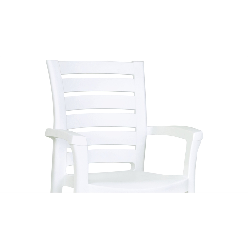 Compamia Marina Resin Patio Dining Arm Chair in White