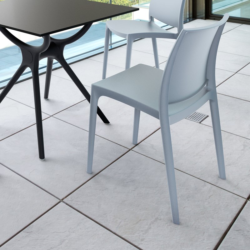 Compamia Maya Patio Dining Chair in Silver