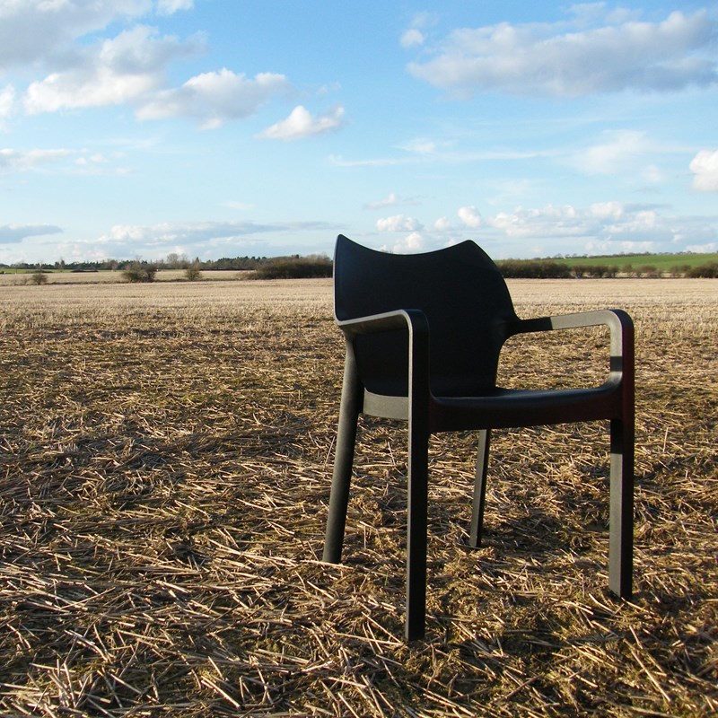 Compamia Diva Resin Outdoor Patio Dining Arm Chair in Black