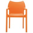 Compamia Diva Resin Outdoor Patio Dining Arm Chair in Orange
