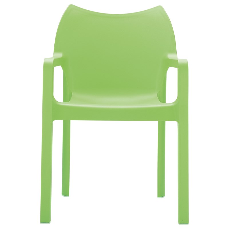 Compamia Diva Resin Outdoor Patio Dining Arm Chair in Tropical Green