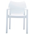 Compamia Diva Resin Outdoor Patio Dining Arm Chair in White