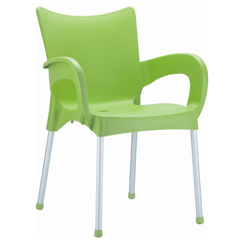 Compamia Romeo Resin Patio Dining Arm Chair in Apple Green