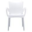 Compamia Romeo Resin Patio Dining Arm Chair in White