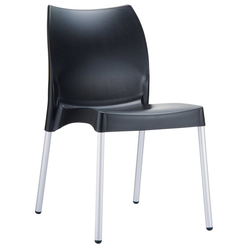 Compamia Vita Resin Outdoor Patio Dining Chair in Black