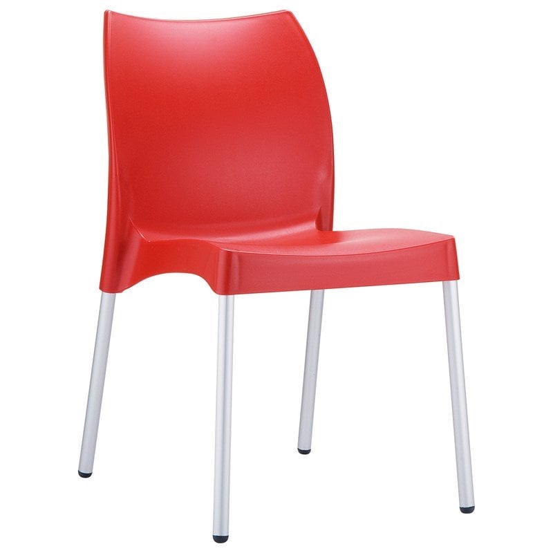 Compamia Vita Resin Outdoor Patio Dining Chair in Red