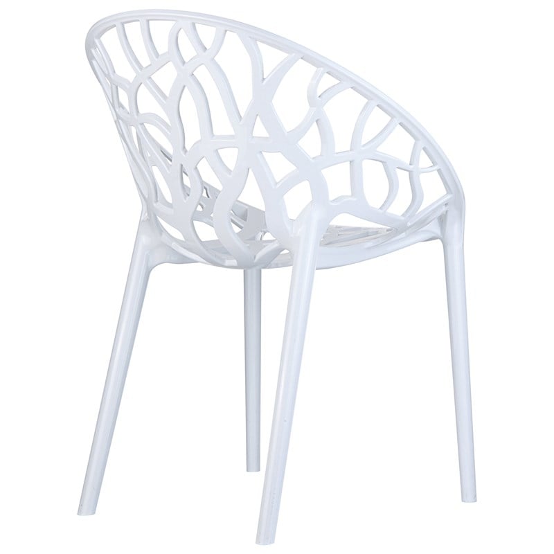 Compamia Crystal Polycarbonate Patio Dining Chair in Glossy White