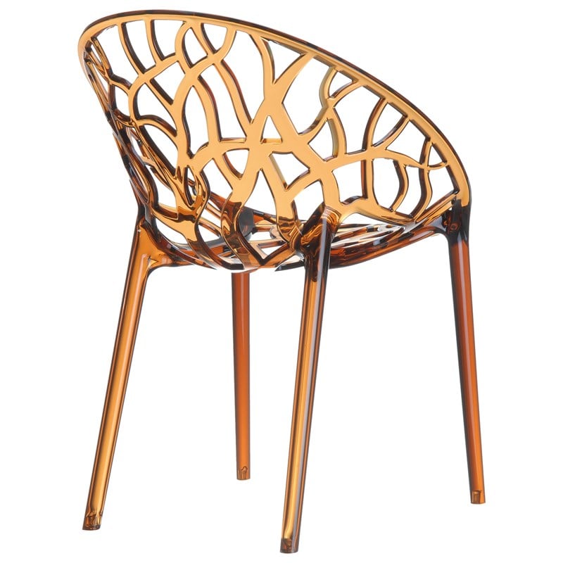 Compamia Crystal Polycarbonate Patio Dining Chair in Amber