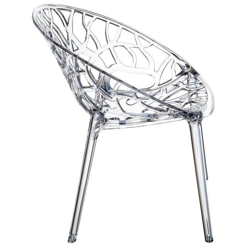 Compamia Crystal Polycarbonate Patio Dining Chair in Transparent