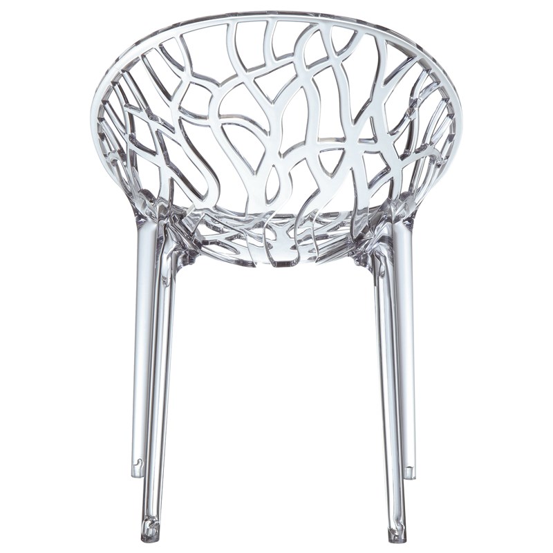 Compamia Crystal Polycarbonate Patio Dining Chair in Transparent
