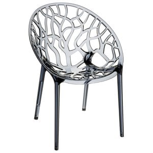 Compamia Crystal Polycarbonate Patio Dining Chair in Smoke Gray