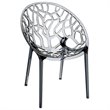 Compamia Crystal Polycarbonate Patio Dining Chair in Smoke Gray
