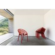 Compamia Crystal Polycarbonate Patio Dining Chair in Red