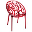Compamia Crystal Polycarbonate Patio Dining Chair in Red