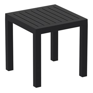 Compamia Ocean Square Resin Patio Side Table in Black