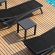 Compamia Ocean Square Resin Patio Side Table in Dark Gray