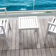 Compamia Ocean Square Resin Patio Side Table in White
