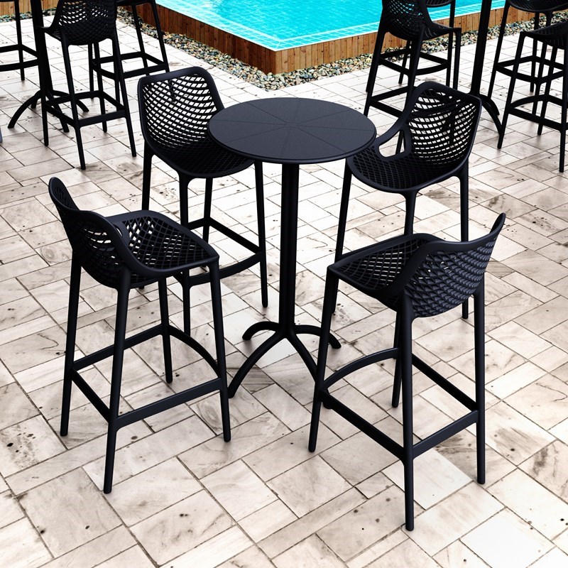 Compamia Air Patio Bar Stool in Black