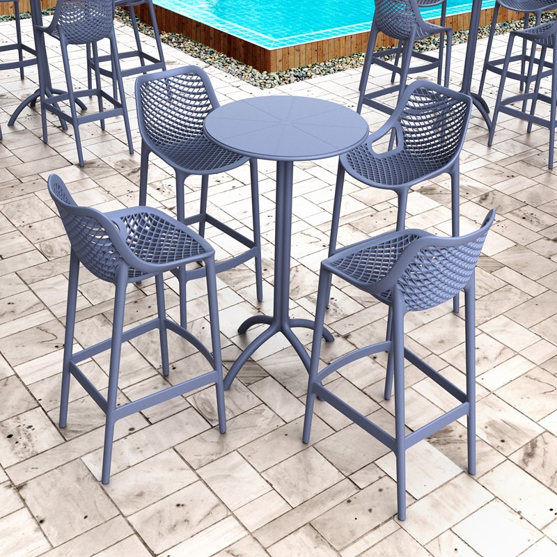 Compamia Air Patio Bar Stool in Dark Gray