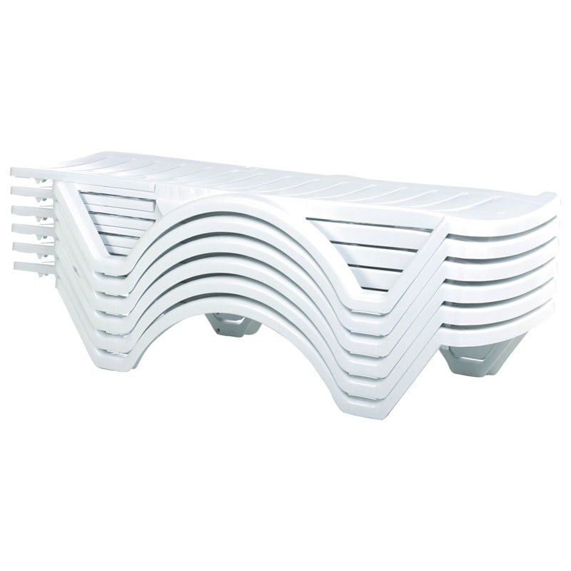 Compamia Aqua Modern Resin Pool Chaise Lounge in White Finish