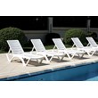 Compamia Aqua Modern Resin Pool Chaise Lounge in White Finish