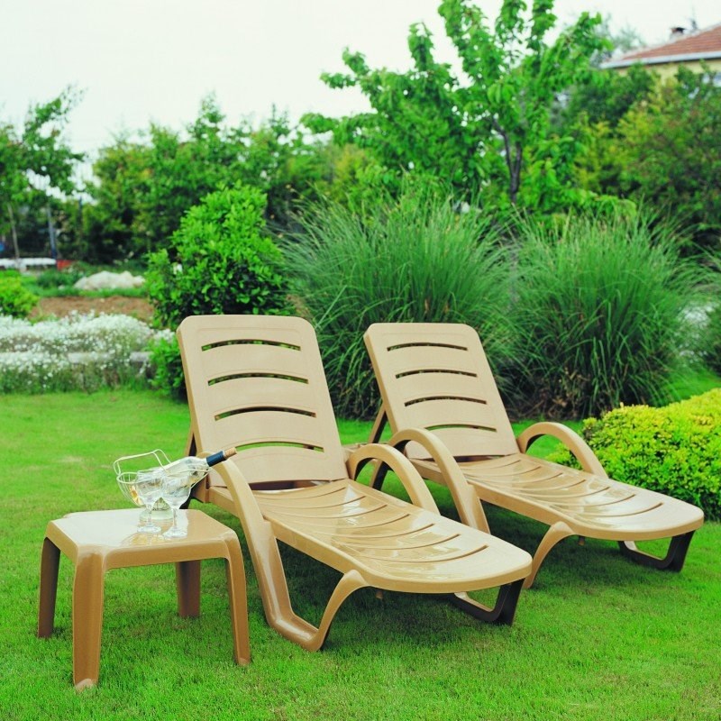 Compamia Sunrise Pool Chaise Lounge in Teak Brown
