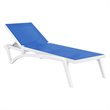 Compamia Pacific Chaise Lounge with Blue Sling in White Set of 2