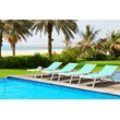 Compamia Pacific Chaise Lounge with Turquoise Sling in White Set of 2