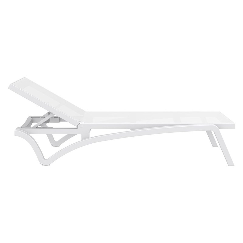 Compamia Pacific Chaise Lounge with White Sling in White Set of 2