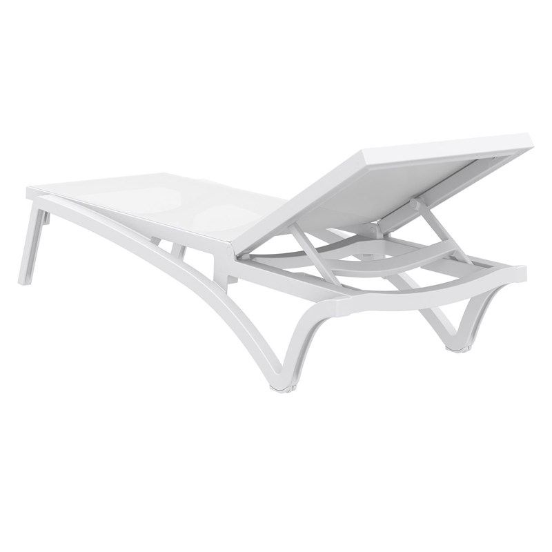 Compamia Pacific Chaise Lounge with White Sling in White Set of 2