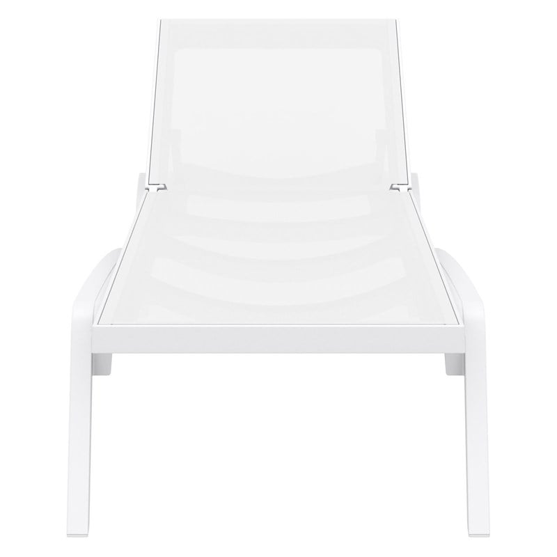Compamia Pacific Chaise Lounge with White Sling in White Set of 2