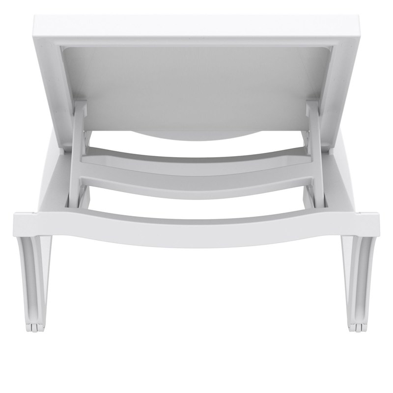 Compamia Pacific Chaise Lounge with White Sling in White Set of 2