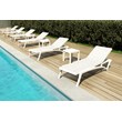 Compamia Pacific Chaise Lounge with White Sling in White Set of 2