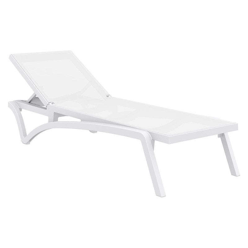 Compamia Pacific Chaise Lounge with White Sling in White Set of 2