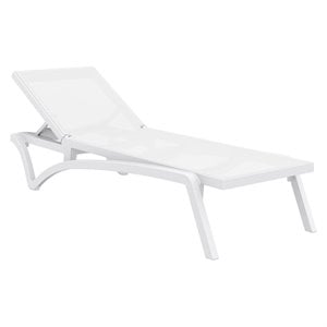 Compamia Pacific Chaise Lounge with White Sling in White Set of 2