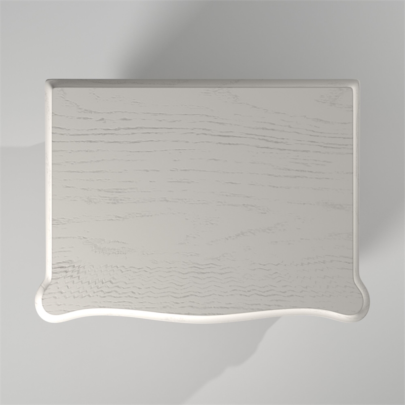 Universal Furniture Amity 2 Drawer Oak Wood Nightstand in Antiqued White Finish