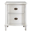 Universal Furniture Amity 2 Drawer Oak Wood Nightstand in Antiqued White Finish