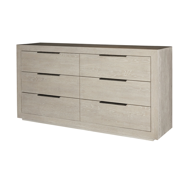Universal Furniture Huston 6 Drawer Double Dresser in Quartz