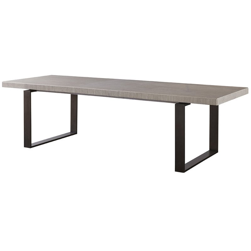 Universal Furniture Robards Butterfly Leaf Wood Dining Table in Quartz Gray