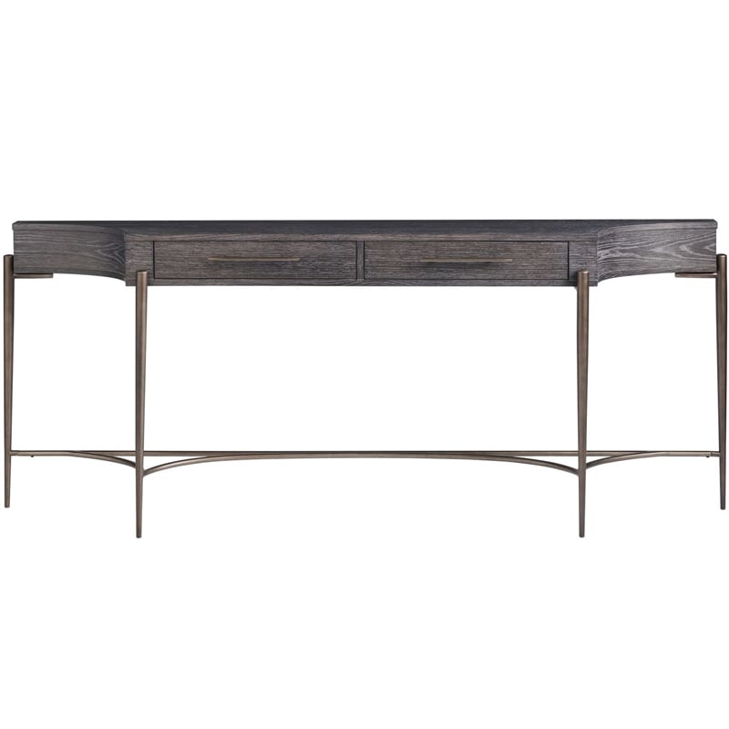 Universal Furniture Curated Oslo Wood Console Table in Onyx Brown